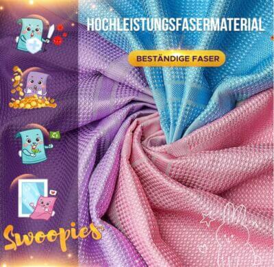 Swoopies® - Die magischen Mikrofasertücher für streifenfreien Glanz in Küche, Bad und Auto! Entdecke sie jetzt!