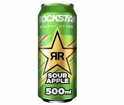 Rockstar Energy Drink Green Apple: Prickelnd saure Energie, koffeinhaltig. Ideal für Aktive. 12x500ml für den Energie-Kick.