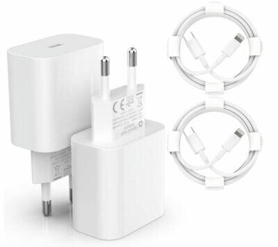 20W USB C Schnellladegerät Set für iPhone: MFi-zertifiziert, sicher, effizient. Inkl. 2 Ladekabel. Jetzt sichern!