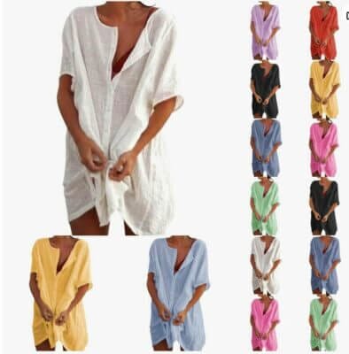 Damen Strandkleid: Lockerer Schnitt, modisches Cover-Up für Pool und Strand. Perfekt für den Sommer!