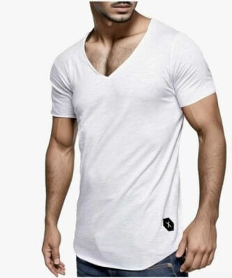 Modisches Herren-T-Shirt: V-Ausschnitt, Slim Fit, perfekt für Sommerlook. Stilvoll und bequem!