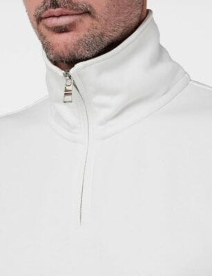 Tommy Hilfiger Herren Sweatshirt: Halber Reißverschluss, Weiß, hochwertige Materialien, zeitloses Design, ideal für Alltag und Entspannung.