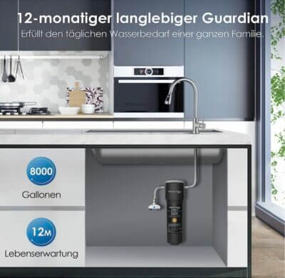 Waterdrop 10UA Wasserfiltersystem: Sauberes Wasser direkt aus dem Hahn, einfache Installation, NSF-zertifiziert, lange Lebensdauer.