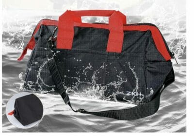 Hochwertige ZKH Werkzeugtasche mit 14 Multi-Taschen, langlebigem Oxford-Gewebe und verstellbarem Schultergurt. Perfekt für Heimwerker und Handwerker.