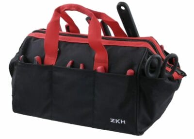 Robuste ZKH Werkzeugtasche mit 14 Taschen, verstellbarem Schultergurt – perfekt für Heimwerker und Handwerker