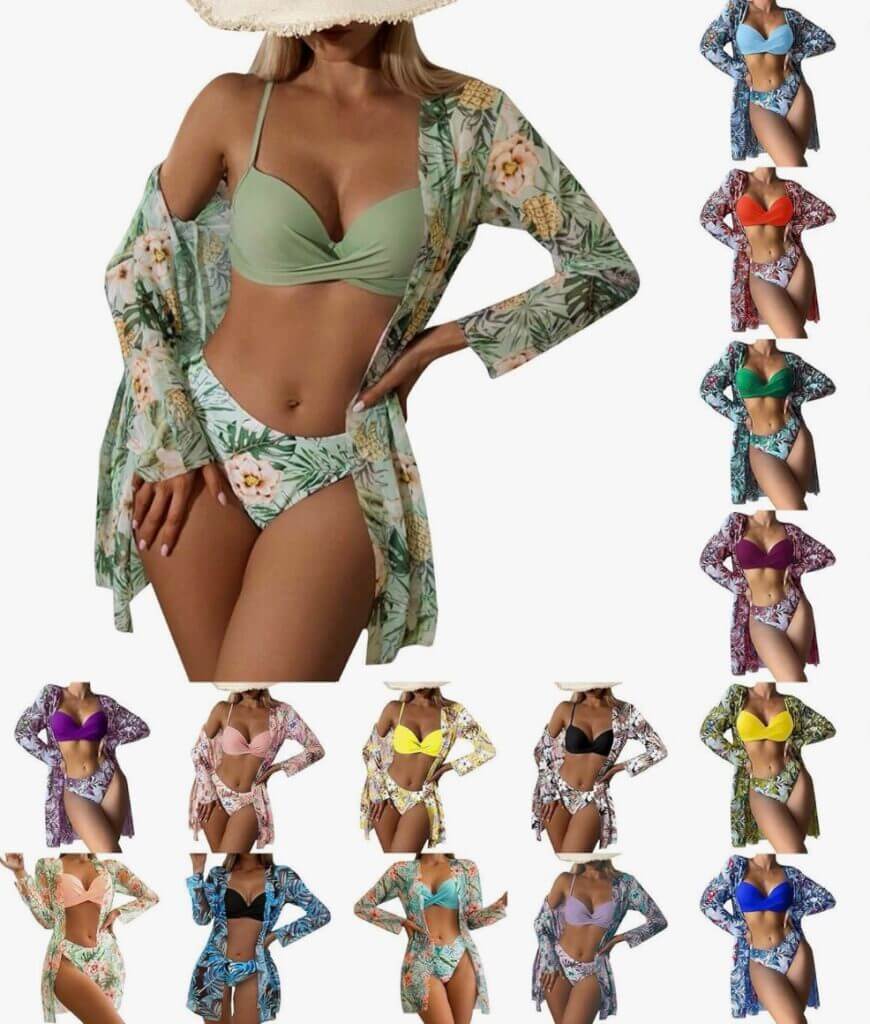 Damen Bikini Set mit Schalbluse – 50% Rabatt