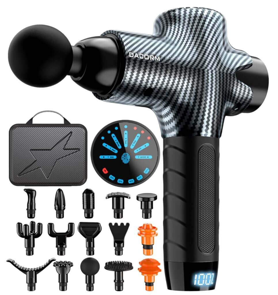 Massagepistole mit 15 Massageköpfen – 50% Rabatt