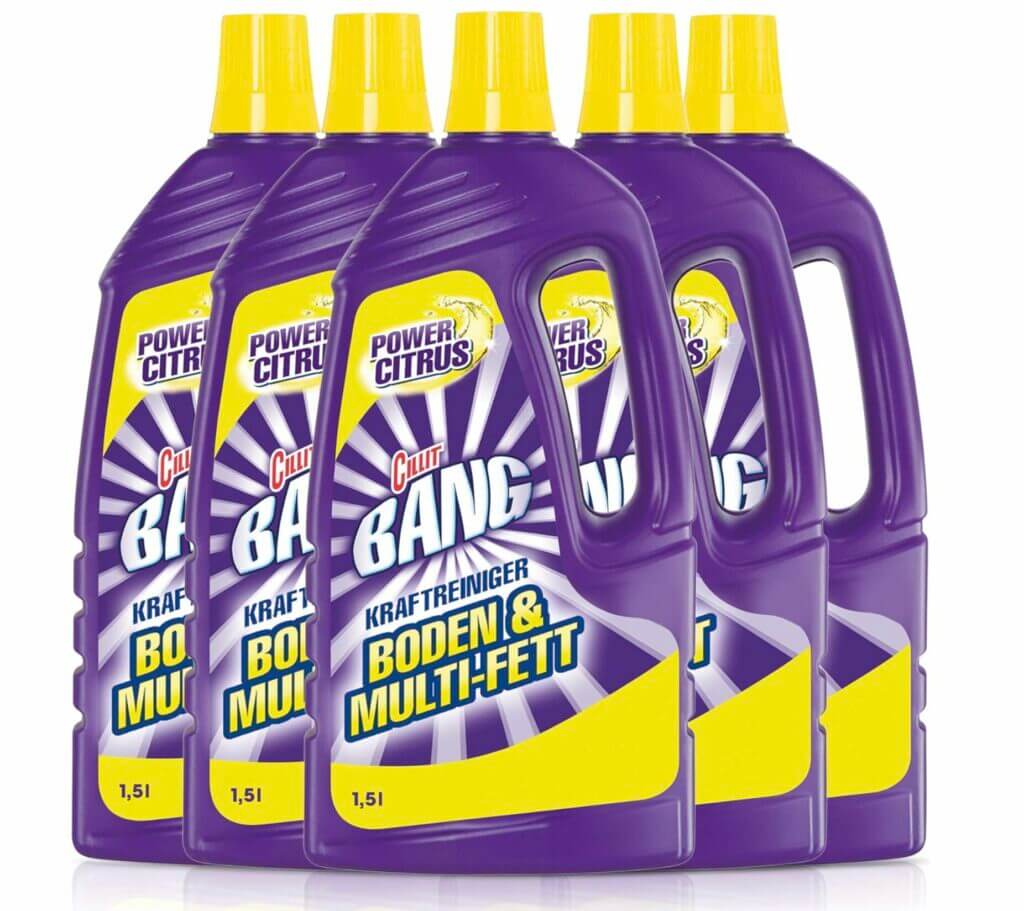 CILLIT BANG Kraftreiniger Boden & Multi-Fett Citrus 5 x 1,5 L – 33% Rabatt
