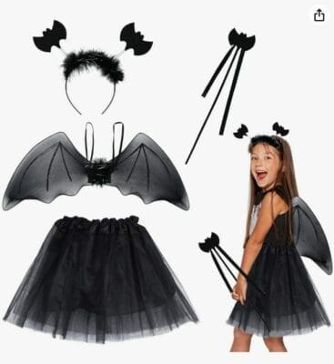 FORMIZON Fledermaus Kostüm für Kinder bestehend aus 4 Teilen