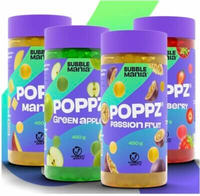 POPPZ Popping Boba Fruchtperlen Packung im 4er set