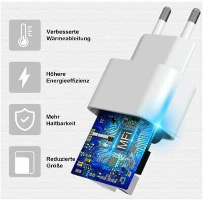 MFi-zertifiziertes USB-C Ladegerät Detailansicht