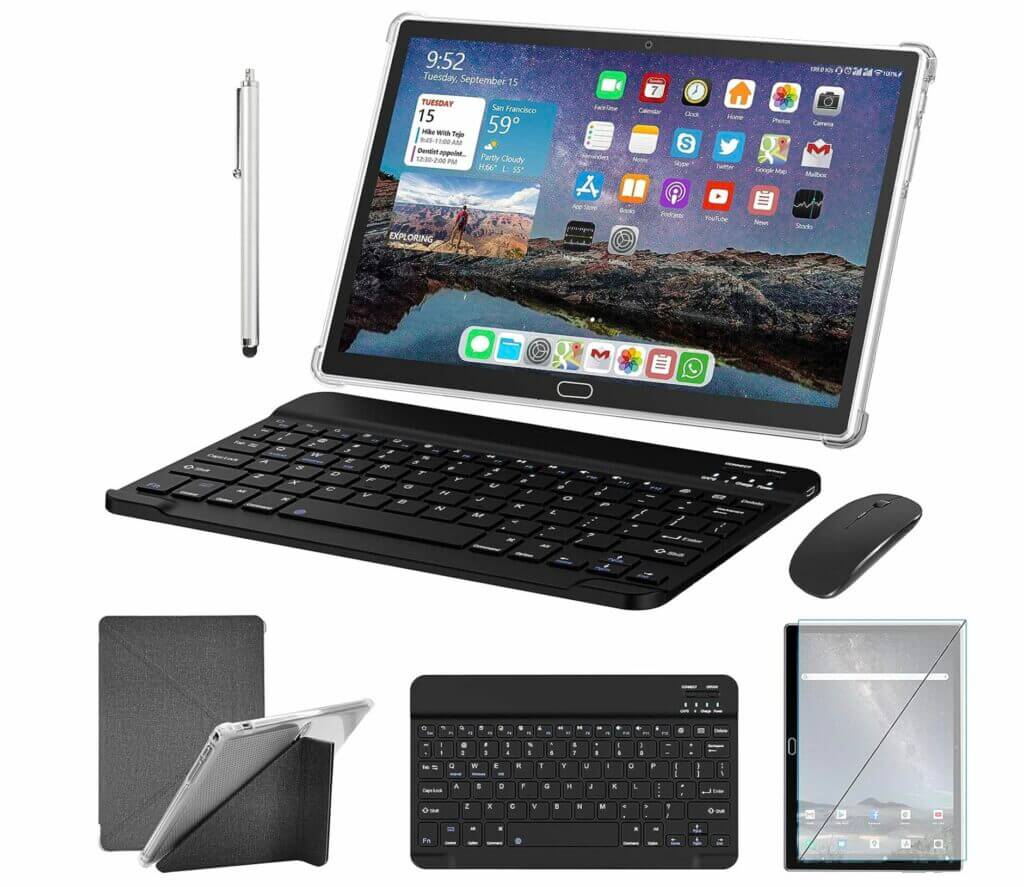10 Zoll 4G LTE Tablet mit Tastatur und Maus – 50% Rabatt