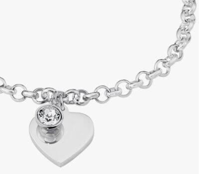 Elegantes s.Oliver Damen Armband aus Edelstahl mit Kristall. Perfektes Geschenk in Schmuckbox. Anpassbare Länge.