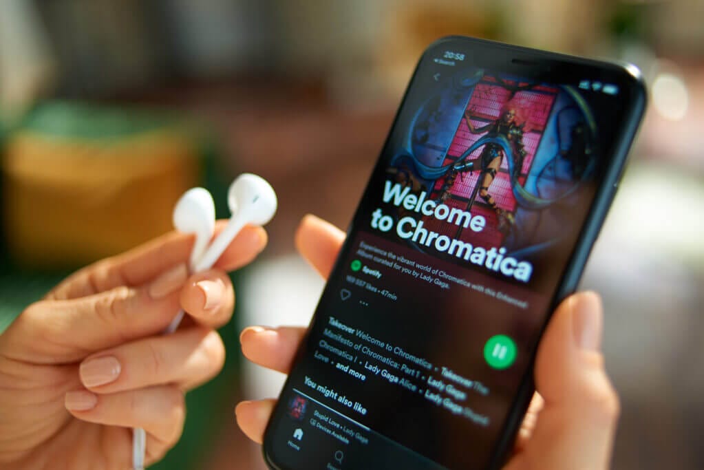 Spotify mit dem Album Welcome to Chromatica von Lady Gaga