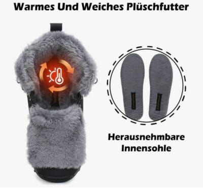 Mishansha Kinder Winterstiefel mit herausnehmbarer Sohlev