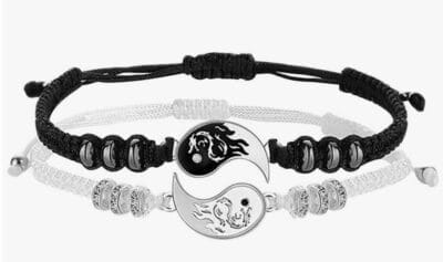 WOGOYO Ying Yang Armband WOGOYO Ying Yang verstellbare Schnur Freundschaftsarmbänder