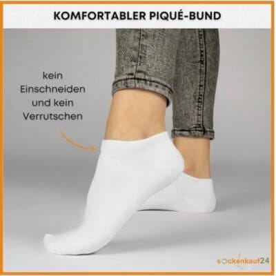Entdecke bequeme Premium Sneaker Socken für Herren & Damen aus gekämmter Baumwolle mit Komfortbund.