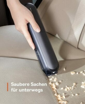 Baseus Handstaubsauger: 4Kpa Saugkraft, kabellos, 25 Min Laufzeit, ideal für Auto und Zuhause, mit HEPA-Filter.