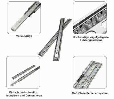 Ansobea Schubladenschienen mit Kugellager