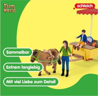 Schleich FARM WORLD Mobiler Farm Stand: 27 Teile, detailreich, fördert Fantasie und Geschichtenerzählen, ab 3 Jahre.