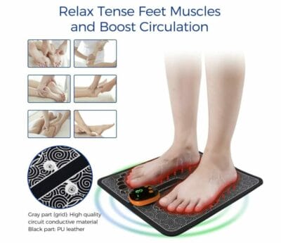EMS Fußmassagegerät: Entspannung und Erleichterung für müde Füße. Effektive Elektrostimulation für verbessertes Wohlbefinden.