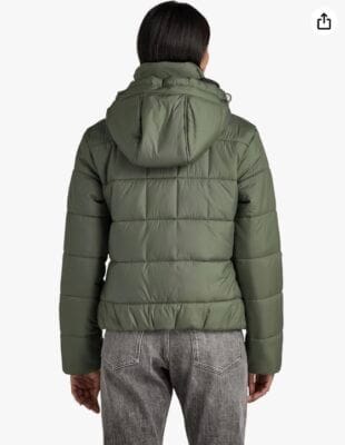 G-STAR RAW Meefic Damenjacke: Steppdesign, abnehmbare Kapuze, stilvolles Band, praktische Taschen, ideal für kühle Tage.