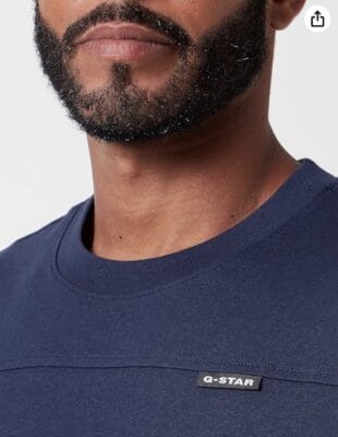 G-STAR RAW Herren Boxy Base 2.0 T-Shirt: Sartho Blue, gerippter Ausschnitt, stylisches Brustlabel.
