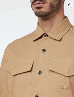G-STAR RAW Herren Cargo Hemd in Braun: Robust, stilvoll, mit Brusttaschen und Knopfverschluss, vielseitig einsetzbar.