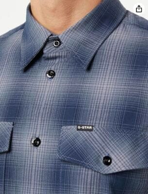 G-STAR RAW Herren Marine Slim Hemd: eleganter Schnitt, Hemdkragen, Brusttaschen, Knopfverschluss, vielseitig und stilvoll.