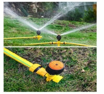 Maximiere Bewässerungseffizienz mit einstellbarem 360-Grad-Rasensprinkler - perfekt für Gartenbewässerung und Kinderspiel.