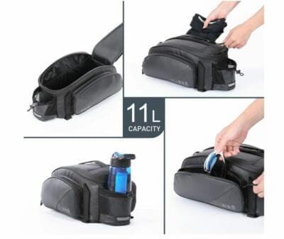 Aeike Fahrrad Gepäckträgertasche: 11L, reflektierend, einfach anzubringen, perfekt für sicheren und organisierten Transport.