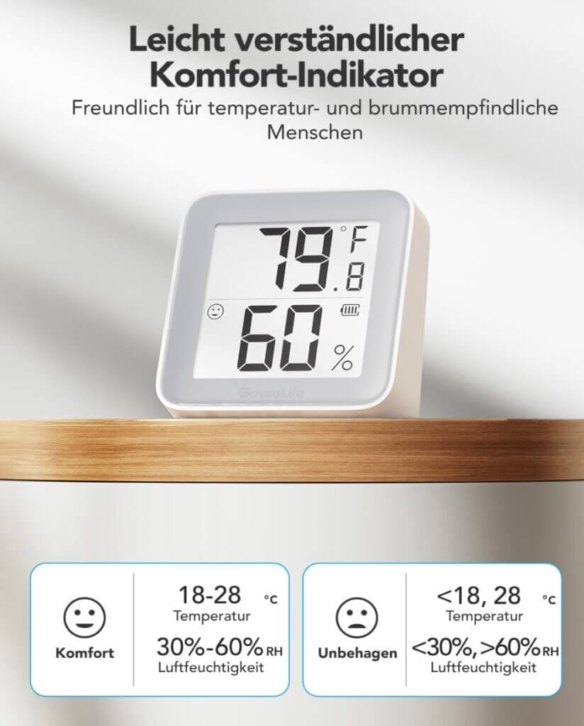 Wenig auf Lager: GoveeLife Bluetooth Thermometer Hygrometer H5105 mit App – 35% Rabatt