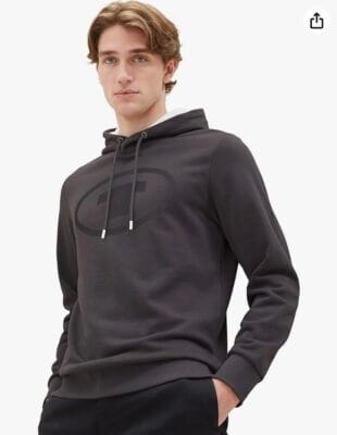 "TOM TAILOR Herren Hoodie aus Baumwolle, Regular Fit, mit Logo-Print, ideal für jede Jahreszeit."