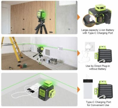 Huepar 3 x 360 Kreuzlinienlaser B03CG Pro: Präzision, langlebig, vielseitig. Ideal für professionelle Ausrichtungsarbeiten.