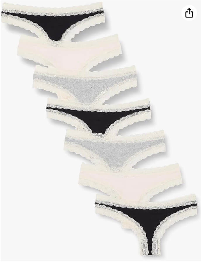 7er-Pack Iris & Lilly Damen Tanga-Unterwäsche – 50% Rabatt