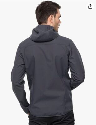 Jack Wolfskin Bornberg Hoody: Herren Softshelljacke, wasserabweisend, winddicht, atmungsaktiv, robust, bluesign-zertifiziert, in Ebony.