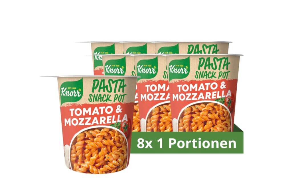 Knorr Pasta Snack Pot Tomato & Mozzarella 8 x 72 g – 30% Rabatt