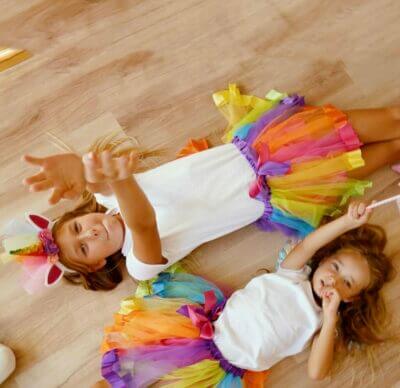 Entzückendes Einhorn-Kostümset für Mädchen: Regenbogen-Tutu-Rock und Haarreif für magisches Unicorn-Cosplay!