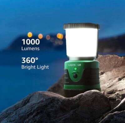 LE LED Campinglampe: Superhell, wiederaufladbar, dimmbar, 4 Modi, wasserdicht, ideal für Outdoor und Notfälle.