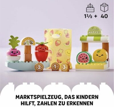 "LEGO DUPLO My First Biomarkt: Spielerisches Lernen über gesunde Ernährung, fördert Kreativität und Motorik."