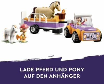 LEGO Friends Pferde- und Pony-Anhänger: Spielset mit Minipuppen, für Kinder ab 4 Jahren, ideal als Geschenk.