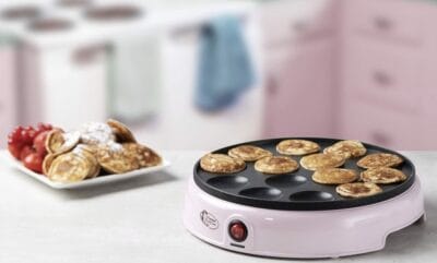 Bestron Poffertjes Maker: Retro Design, Antihaftbeschichtung, 800 W, ideal für süße Mini-Pfannkuchen. Perfekt für Partys.