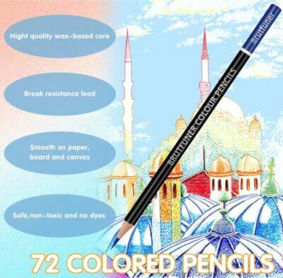 Melifluo 72 Buntstifte Set: Ideal für Künstler, hoch pigmentiert, mischbar, sicher, mit Premium-Reißverschlusstasche.