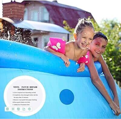 "PVC-Reparaturflicken: Selbstklebend, wasserdicht, für Pool und Kayak, einfach anzuwenden, langlebig, in verschiedenen Mengen erhältlich."