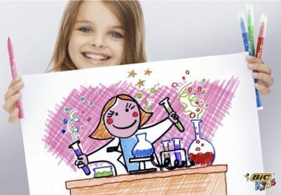 BIC Kids Stifte Set: 120 teilig mit auswaschbaren Filz- und Buntstiften in praktischer Malkiste. Ideal für Kinder.