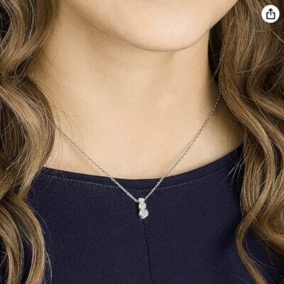 Swarovski Attract Trilogy Halskette: Rhodiniert, mit drei Kristallen, 38 cm, perfekt für jeden Anlass.
