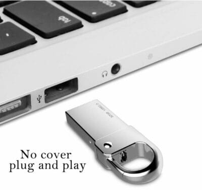 "ELECTRIC GIANT 32GB USB Stick: Wasserdicht, Aluminium, mit Karabiner, unterstützt diverse Formate, ideal als Geschenk."