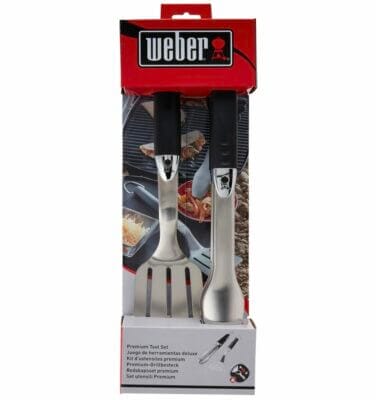 Weber 6645 Grillbesteck Kompakt: Zange und Wender aus Edelstahl, ideal für unterwegs und Outdoor-Grillen.
