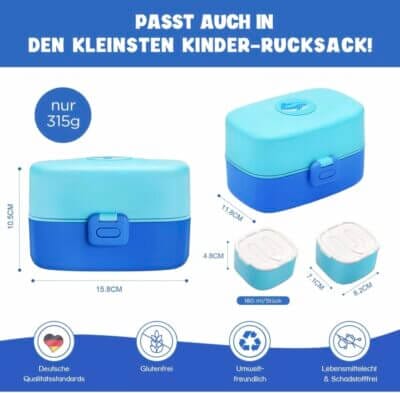 "YINSHENYS Kinder-Lunchbox: BPA-frei, auslaufsicher, mit Fächern, ideal für Schule und Ausflüge, inklusive Cartoon-Aufkleber."