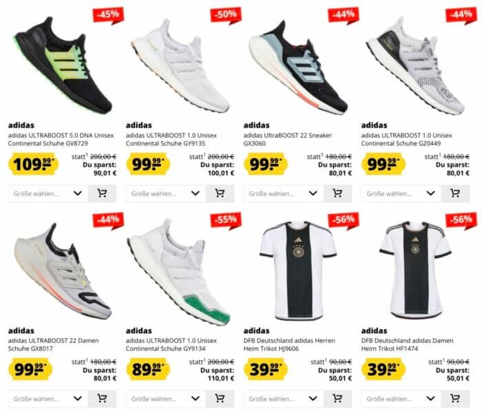 "Adidas Ultraboost Sale bei SportSpar: Bis zu 56% Rabatt auf Sneaker, Qualität zum kleinen Preis!"